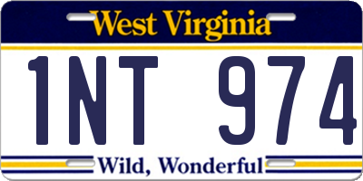 WV license plate 1NT974