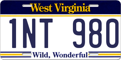 WV license plate 1NT980