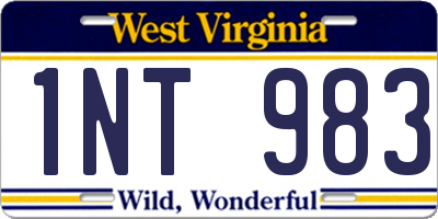 WV license plate 1NT983