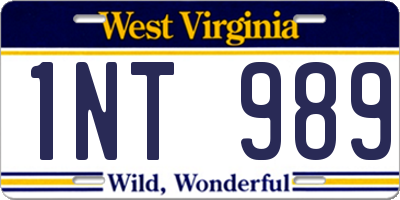 WV license plate 1NT989