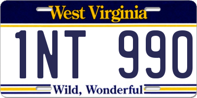 WV license plate 1NT990