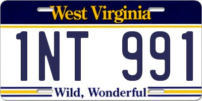 WV license plate 1NT991