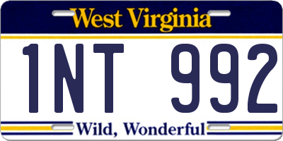 WV license plate 1NT992
