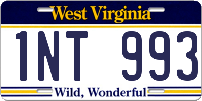 WV license plate 1NT993