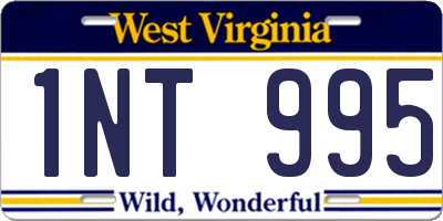 WV license plate 1NT995