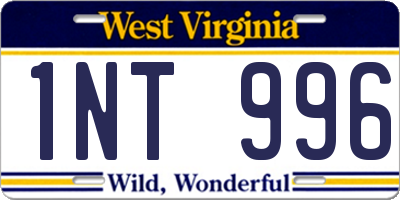 WV license plate 1NT996