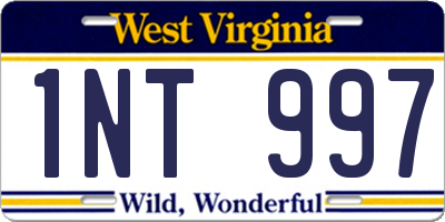 WV license plate 1NT997