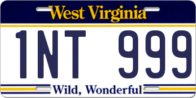 WV license plate 1NT999