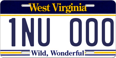WV license plate 1NU000