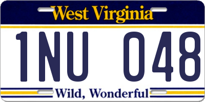 WV license plate 1NU048