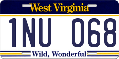 WV license plate 1NU068