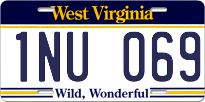 WV license plate 1NU069