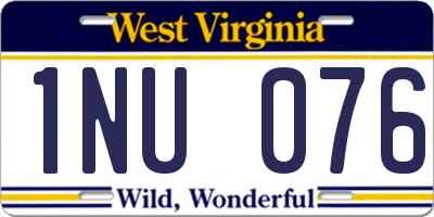 WV license plate 1NU076