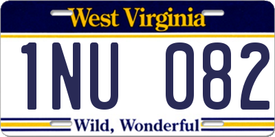 WV license plate 1NU082