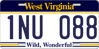 WV license plate 1NU088