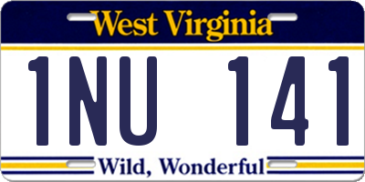 WV license plate 1NU141