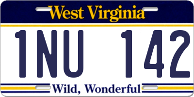 WV license plate 1NU142