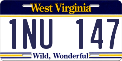 WV license plate 1NU147