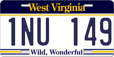 WV license plate 1NU149