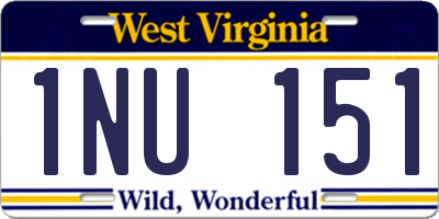 WV license plate 1NU151