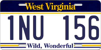 WV license plate 1NU156