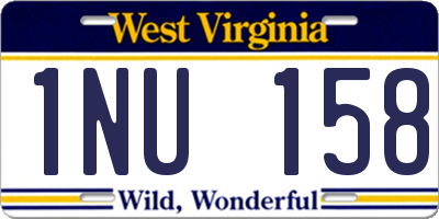 WV license plate 1NU158