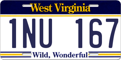 WV license plate 1NU167