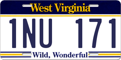 WV license plate 1NU171