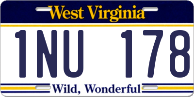 WV license plate 1NU178