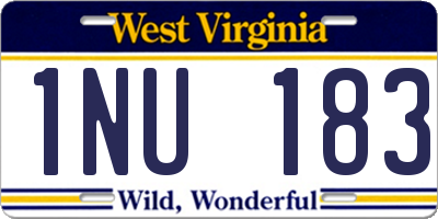 WV license plate 1NU183