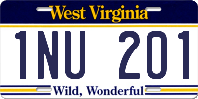 WV license plate 1NU201