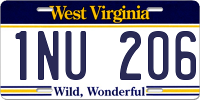 WV license plate 1NU206