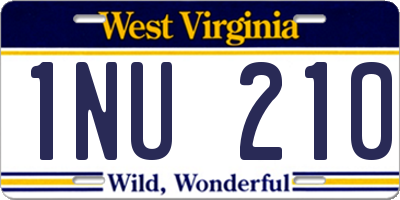 WV license plate 1NU210