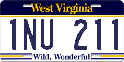 WV license plate 1NU211