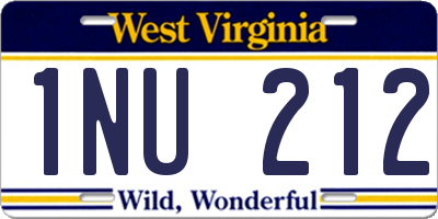 WV license plate 1NU212