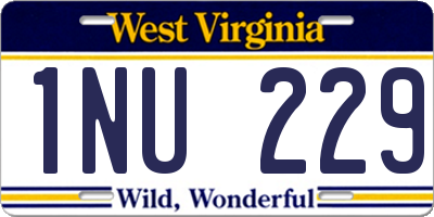 WV license plate 1NU229