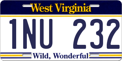 WV license plate 1NU232