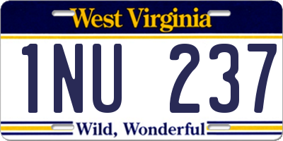 WV license plate 1NU237