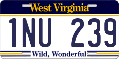WV license plate 1NU239