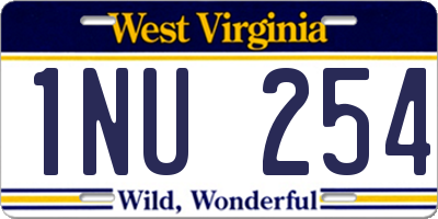 WV license plate 1NU254