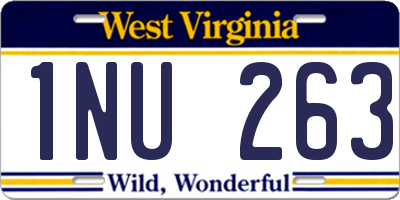WV license plate 1NU263