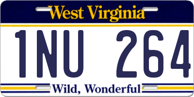 WV license plate 1NU264