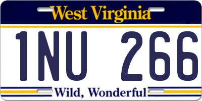 WV license plate 1NU266