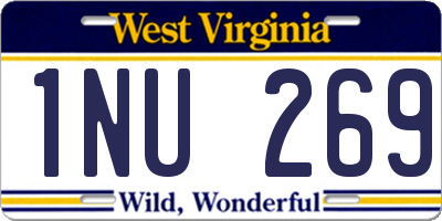 WV license plate 1NU269