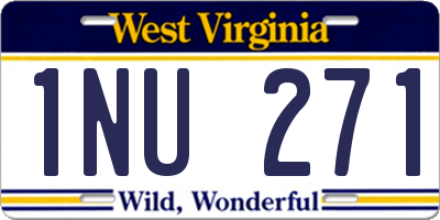 WV license plate 1NU271