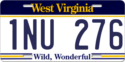 WV license plate 1NU276