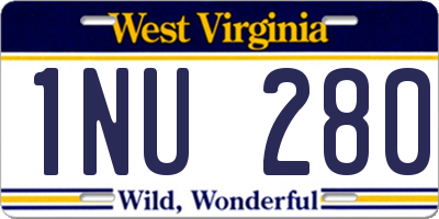 WV license plate 1NU280