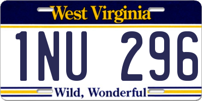 WV license plate 1NU296