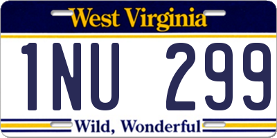 WV license plate 1NU299