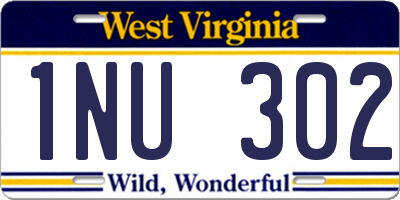 WV license plate 1NU302